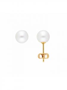 Adeliás Женские золотые серьги-гвоздики 333 с пресноводным культивированным жемчугом Ø 7 мм в золотом исполнении