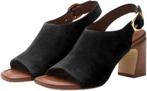 Женские сандалии-босоножки SHODENSE с открытым носком, на массивном каблуке, с ремешком на пятке, из замши, каблук 3 дюйма, летние ботильоны, с пряжкой, ретро, для вечеринки, размер 4-11 US, Suede Black