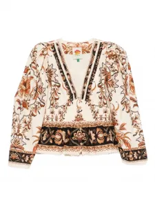 Рубашка с цветочным принтом Farm Rio, нейтральный