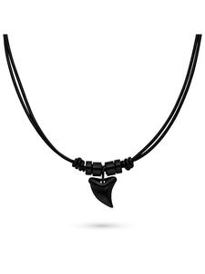 s.Oliver Колье с акульим зубом черного цвета