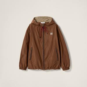 Худи-куртка из технической ткани MIU MIU, коричневый