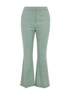 Расклешенные брюки WE Fashion, пастельный зеленый