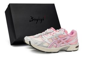 Асикс Гелевые 1130 Амортизирующие Износостойкие Низкие Повседневные Кроссовки для Бега Унисекс Розовый Серый