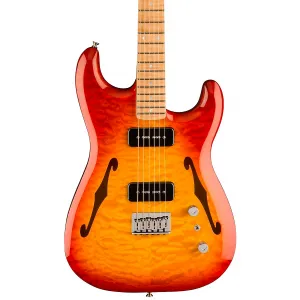 Электрогитара Fender Custom Shop Prestige Custom Thinline Stratocaster NOS, мастерская сборка Kyle McMillin, окраска Tear Drop Cherry Sunburst