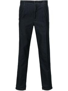 Incotex зауженные брюки с узором в елочку, синий