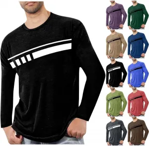 Мужская футболка с длинным рукавом и цветными блоками на груди