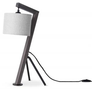 Настольная лампа Paco Home Gallow Tl Canvas, черный - темно-серый - дерево