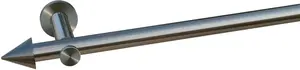 Карниз indeko "Кале", 1 направляющая, желаемая длина, полный комплект, включая крепежный материал 340 см, Ø 20 мм, цвет edelstahlfarben