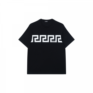 Хлопковая футболка VERSACE, черный