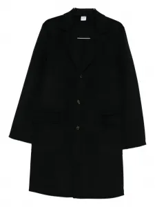 Однобортное пальто с клапанами на карманах Aspesi, черный