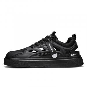 BAKE Мужские дышащие устойчивые к истиранию низкие кеды повседневные черные, цвет Black
