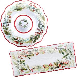 Certified International Christmas Gatherings меламиновый набор из 2 предметов для закусок и сервировки