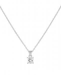 Подвеска-солитер с кубическим цирконием, длина 40 см + удлинитель 5 см, с золотым покрытием And Now This, Silver