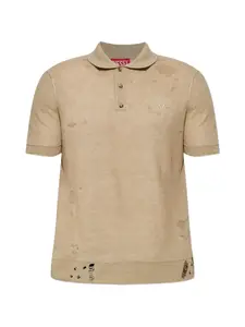 Поло K-Danny с короткими рукавами и эффектом состаренности Diesel, бежевый