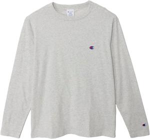Мужская базовая футболка с длинным рукавом Champion C3-P401Z, длинный рукав, круглый вырез, 100% хлопок, вышивка логотипа в одну точку, футболка с длинным рукавом, мужская базовая модель, овсяный