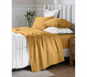 Роскошный комплект постельного белья из 3 предметов, изготовленный из египетского хлопка плотностью 650 нитей на дюйм, однотонный, с глубокими карманами, размер Twin Superior, Maple sugar