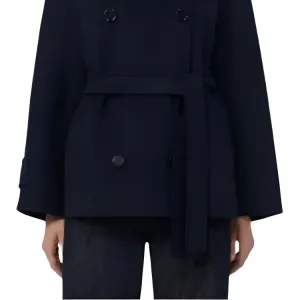 MaxMara Пальто женское темно-синее с лацканом Moderate