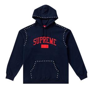 Толстовка Supreme Studded Hooded Sweatshirt, Navy