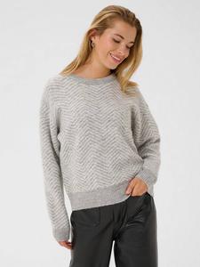 Свитер Bitzy в рубчик с шевронными полосками KAFFE, Grey/Chalk
