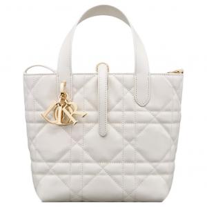 DIOR Сумка-корзинка из натуральной кожи коровы через плечо кросс-боди женская молочно-белая