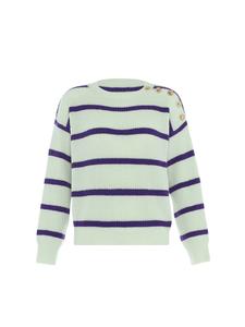 Женский свитер в кремово-белом и фиолетовом цветах faina