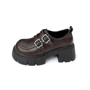 SHUMO Женские туфли на массивном каблуке 6,5 см коричневые, цвет Brown