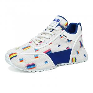 BAKE Амортизирующие износостойкие низкие кеды мужские бело-синие, цвет White Blue