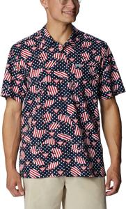 Мужская рубашка Columbia Super Tamiami с длинным рукавом, Collegiate Navy Pfg Proud