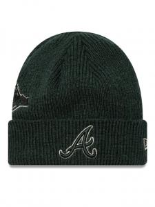 Зимняя шапка New Era Atlanta Braves World Series Patch Cuff Knit Beanie 60580730, зеленый