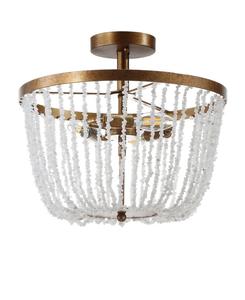 Потолочный светильник с LED-подсветкой, выполненный из георгианского камня и металла Jonathan Y, золото