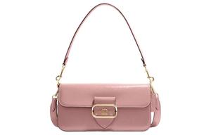 Кожаная сумка через плечо Morgan из лаковой кожи для женщин розовая COACH