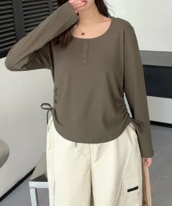 Топ с воротником-хенли и боковой лентой Aimoha - Select -, цвет Khaki