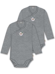 Normani Outdoor Sports Комплект из двух простых боди-халатов из мериносовой шерсти в серую полоску