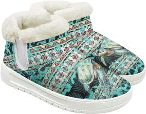 Зимние ботинки для женщин и мужчин, пушистые снежные ботинки с флисовой подкладкой и тянущимся верхом Cugasmaru, Turtle Western