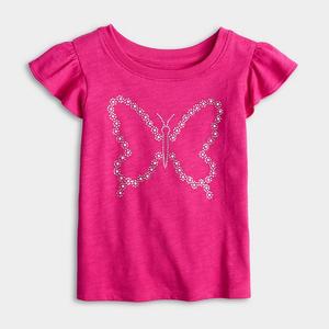 Футболка для девочки с декоративными вставками Jumping Beans, Shine Butterfly Pink