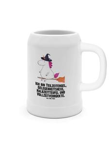 Пивная кружка Ведьма-единорог с надписью на белом фоне Mr. & Mrs. Panda