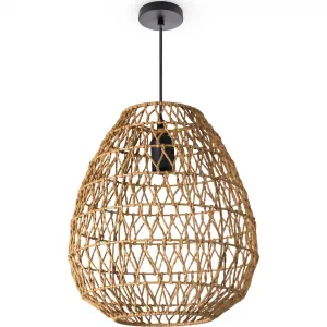 Подвесной светильник KAGEEG E27, люстра-корзина в стиле ротанг, бохо, для столовой, E27, скандинавский стиль Paco Home, коричневый