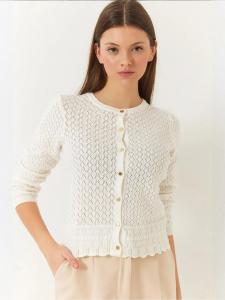 Bianco Lucci Вязаный кардиган светло-бежевого цвета