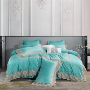 IBDRYKK Комплект постельного белья французский романтический стиль 1000TC хлопок кружевной Blu