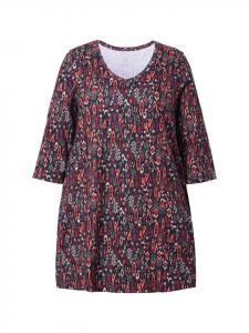 Длинная рубашка бордового цвета Ulla Popken