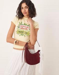 Укороченная футболка ASOS DESIGN желтого цвета с графическим принтом Tuscany Olive Oil