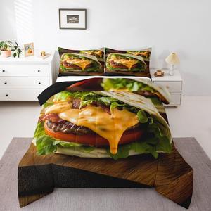 Erosebridal Комплект постельного белья Taco с принтом тако и буррито, веселая еда тематика для детей и взрослых, Taco 02