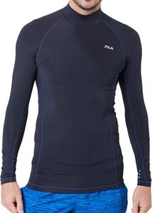 Мужское спортивное нижнее белье FILA Amphibious, с длинным рукавом, высоким воротником, компрессионная футболка, защита от УФ-излучения, быстросохнущая, 445111K, белый/темно-синий