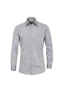 Мужская деловая рубашка с удлиненными рукавами, 69 см, однотонная, комфортного кроя CASAMODA, серый