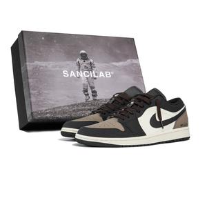 Jordan Air 1 устойчивые к истиранию низкие баскетбольные кроссовки Unisex Brown