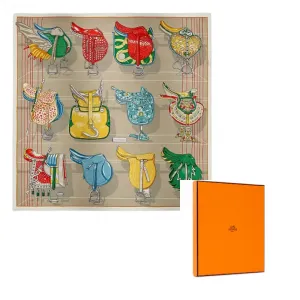 HERMES Женский серый шелковый шарф, Gray