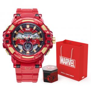 MARVEL Часы Iron Man с электронным механизмом, ремешок из TPU, мужские, серый циферблат