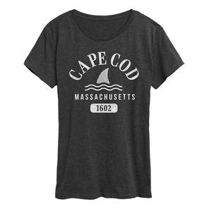 Женская футболка Cape Cod Mass с графическим рисунком, цвет Heather Charcoal