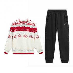 Li Ning Casual Sportswear Men's Li-Ning, mother of pearl белый top+черный pants