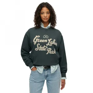 Толстовка Superdry Lo-Fi Outdoor Loose Crew, зеленый